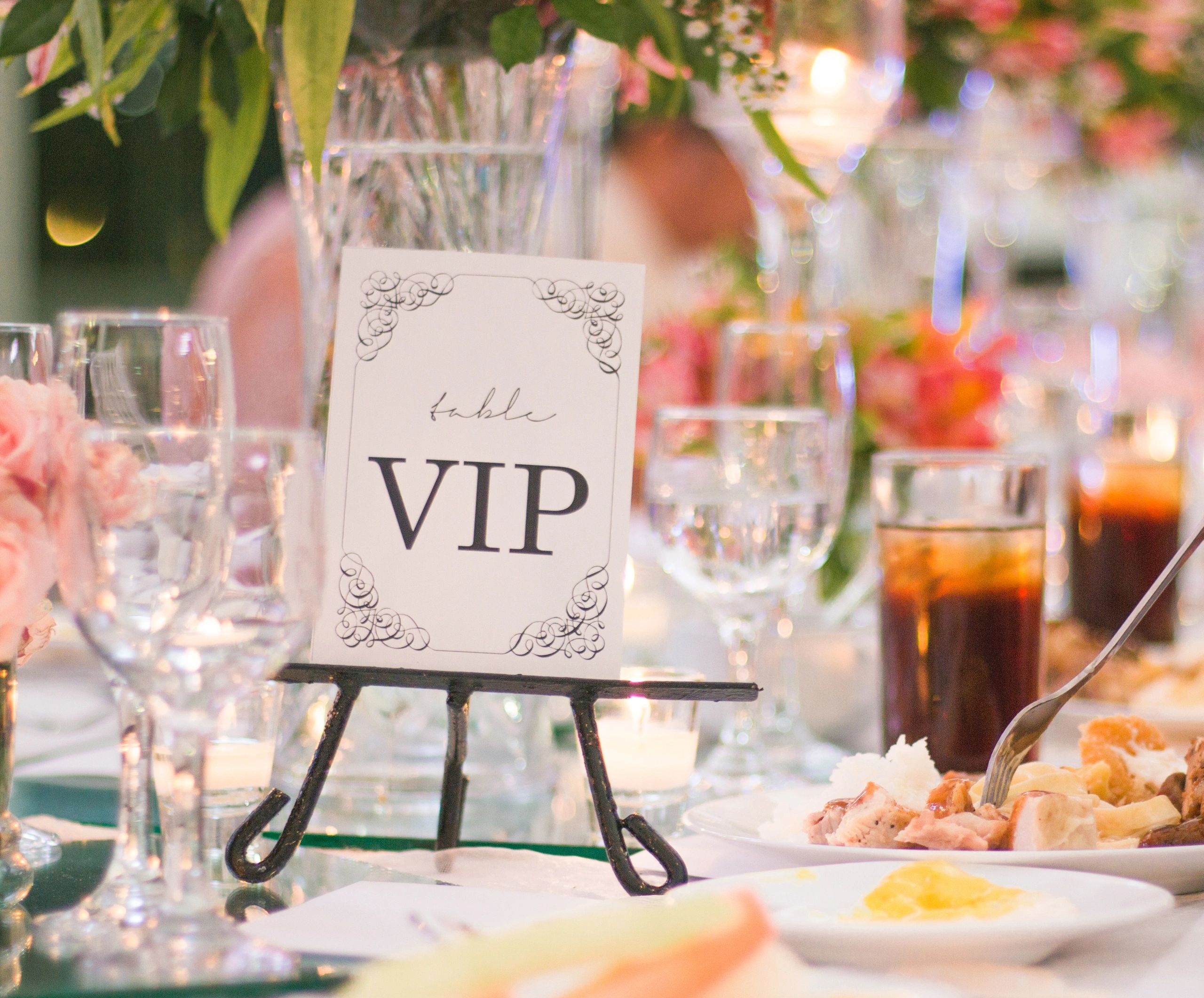 Elegant dining table setup for an event
