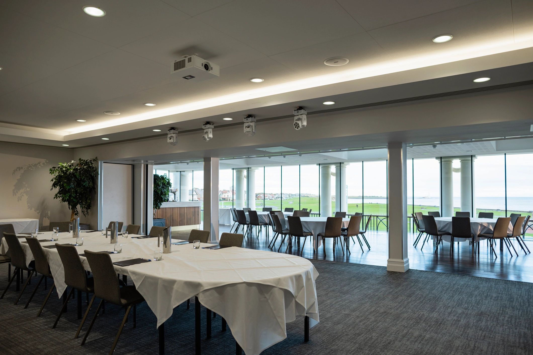Event venue interior with tables and seating