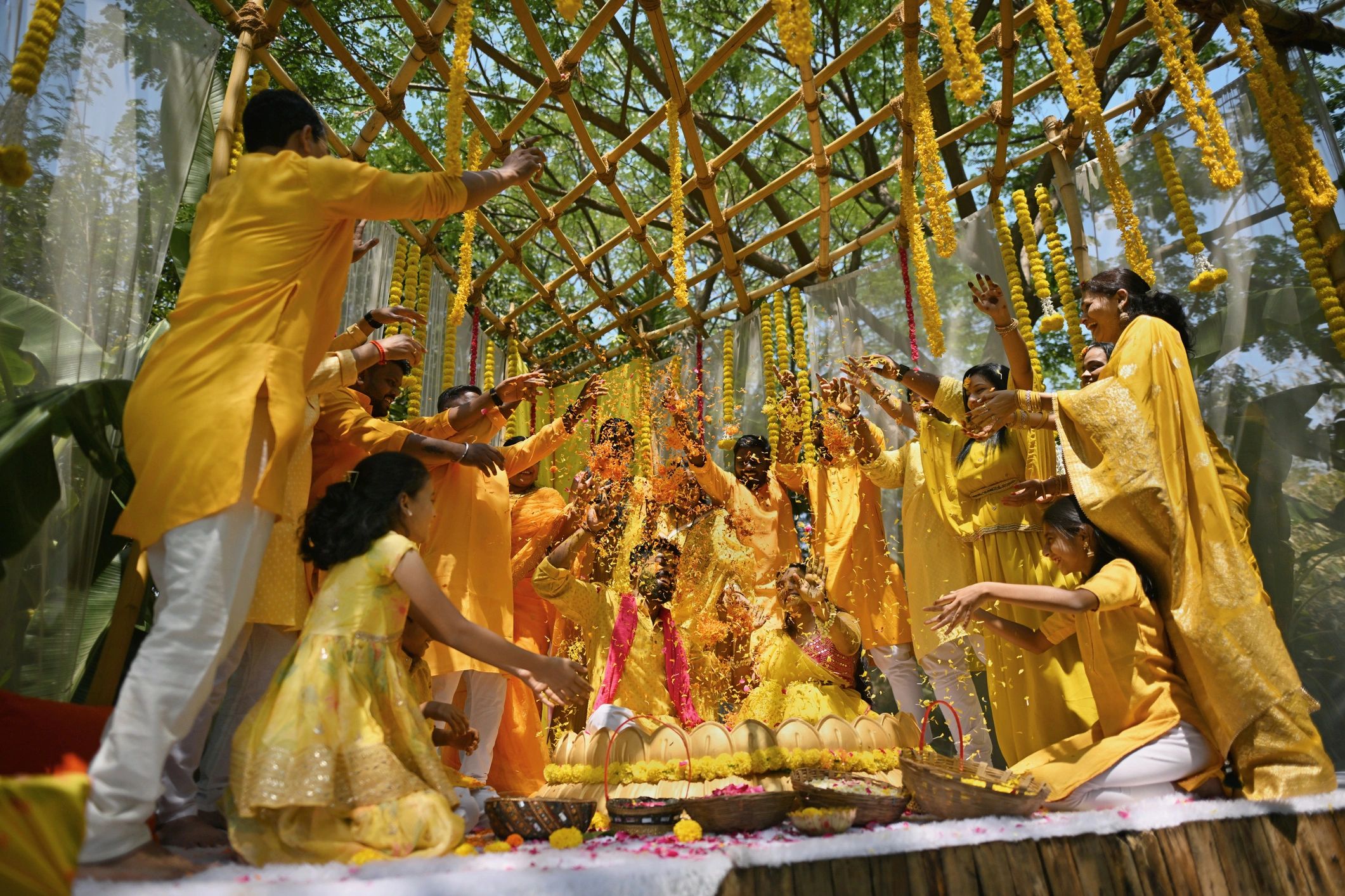 Wedding celebration with floral details